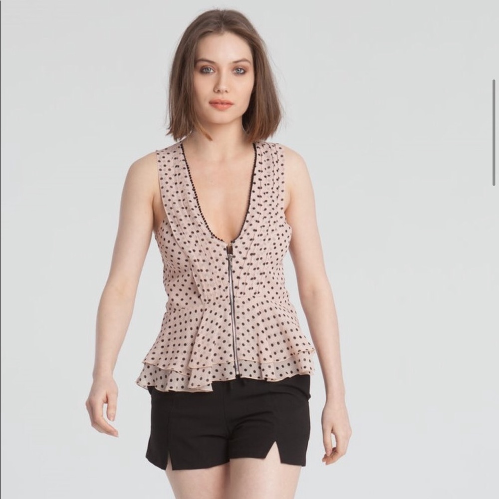 Karina Grimaldi Gabriel Print Top- Nude Polka